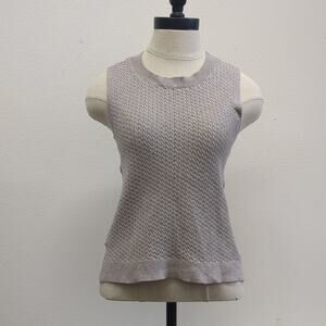 Cyrus Taupe Cable Knit Sleeveless Top size medium